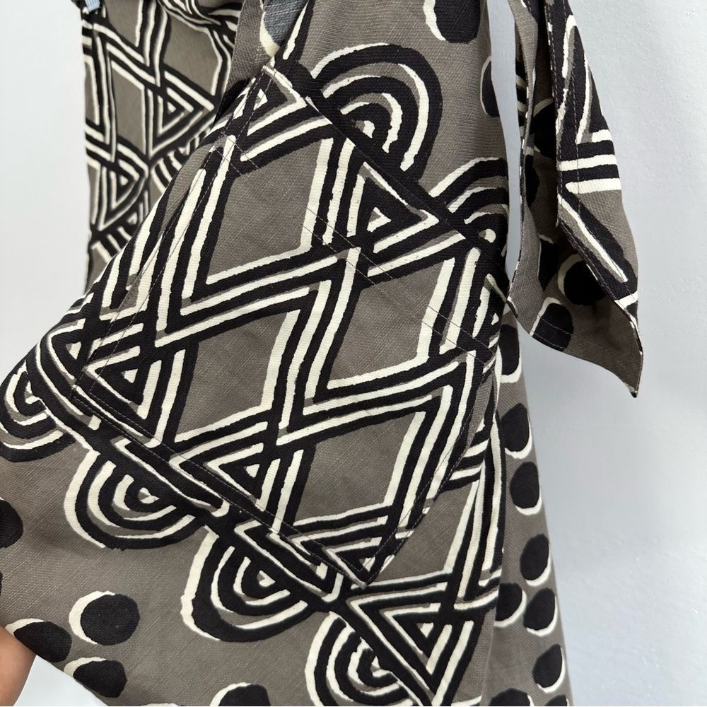 ⛔️SOLD⛔️Anthropologie Maeve Edessa Linen Brown Tribal Print Sarong Wrap Skirt Si - Picture 11 of 12